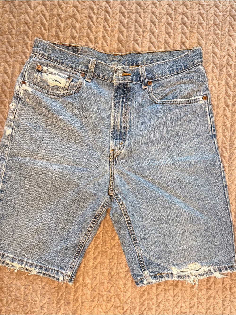 Vintage 90s Levi's Distressed Light Blue Denim Shorts